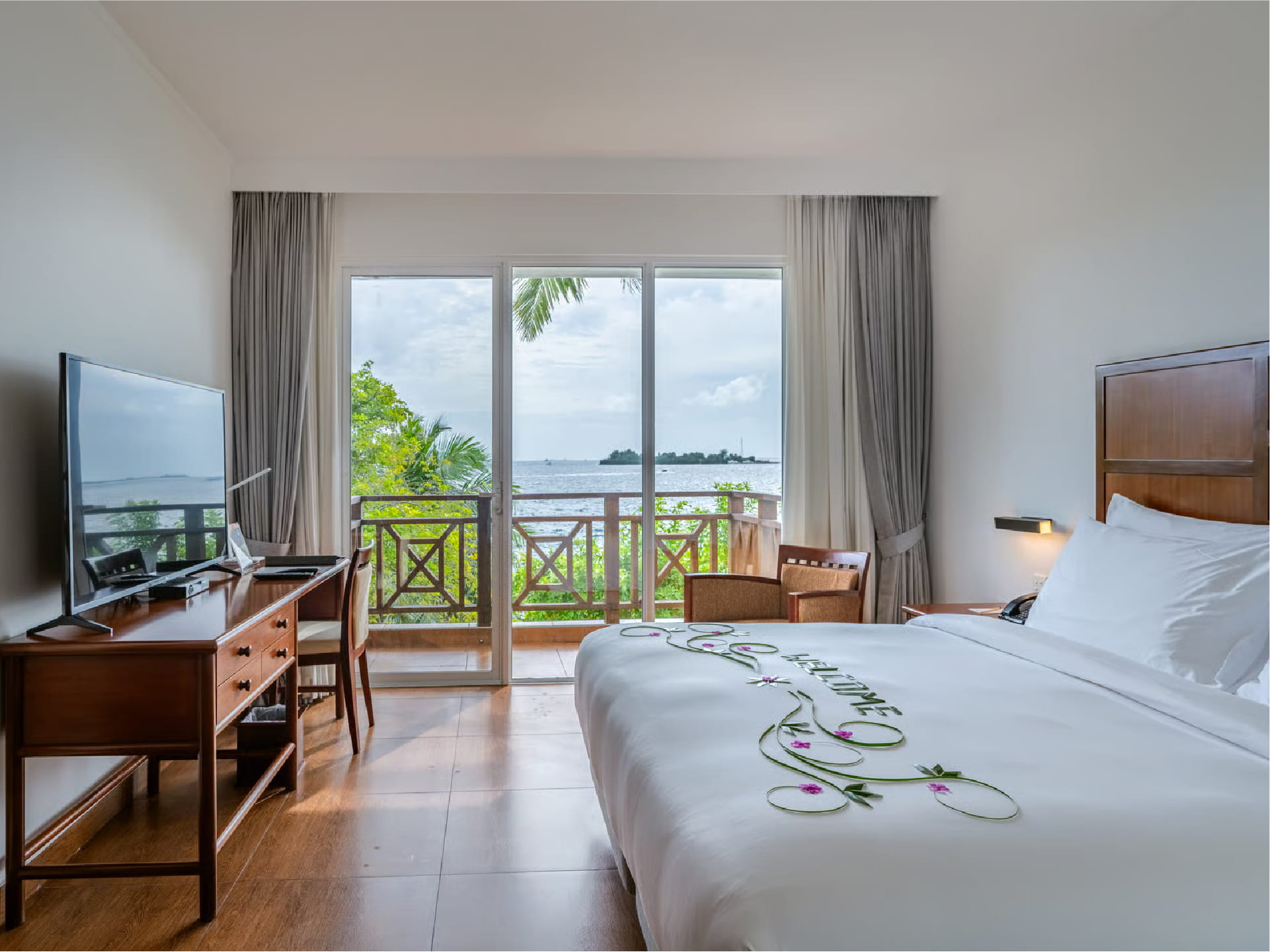 Guest room at Hulhule Island Hotel near Velana International Airport